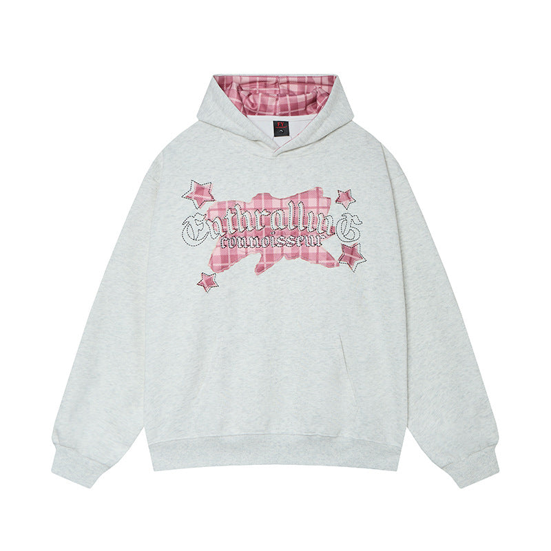 Street Style Color-Block Patch Hoodie Sweatshirt