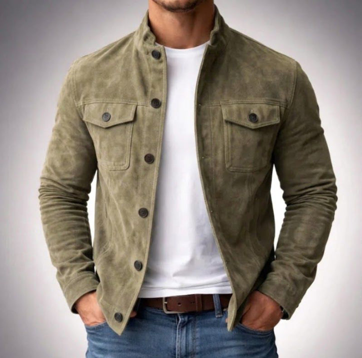 Men’s Vintage Faux Suede Motorcycle Jacket