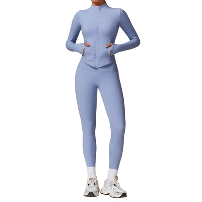 Women’s Fleece Yoga Set – High Waist Wide Leg Lounge & Fitness Outfit