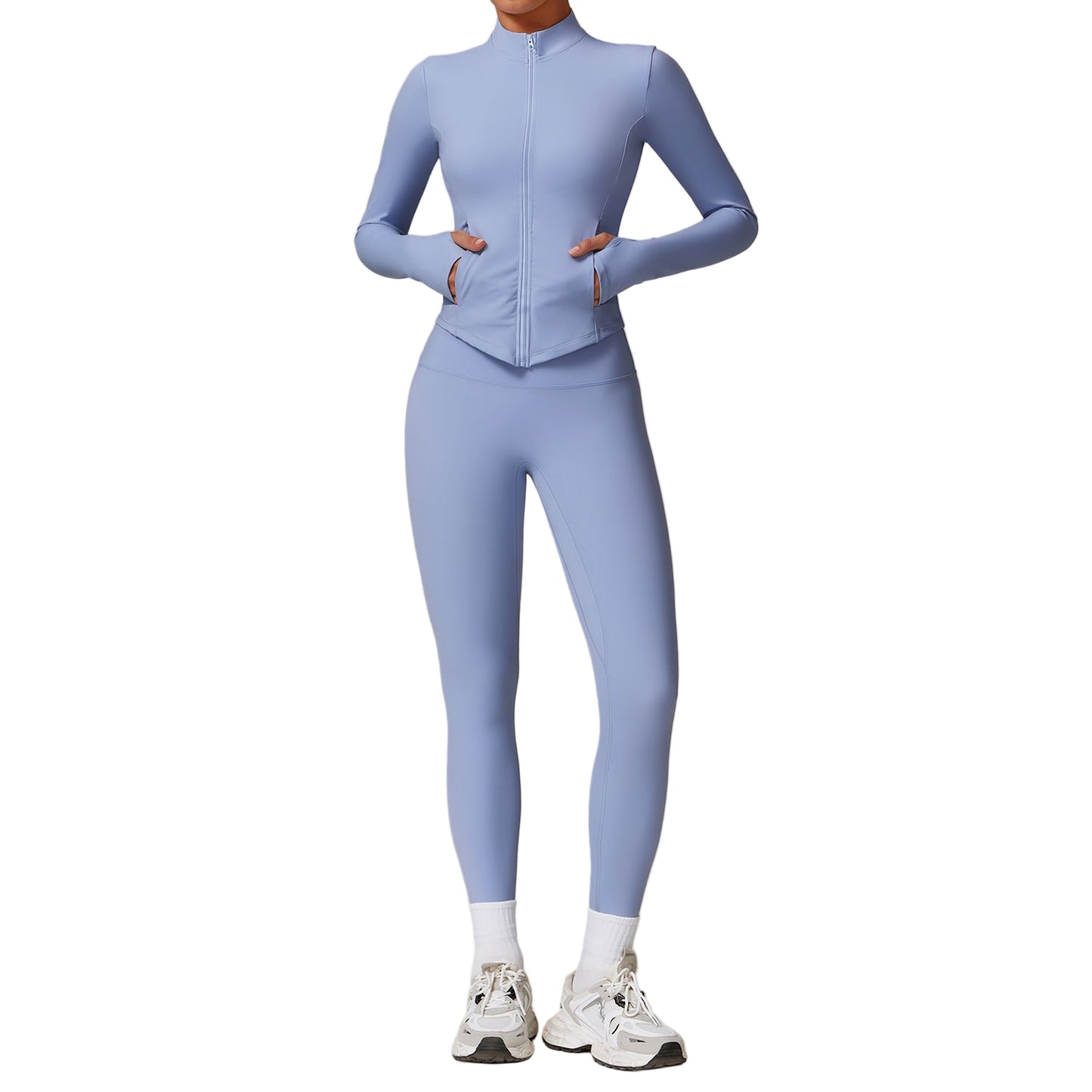 Women’s Fleece Yoga Set – High Waist Wide Leg Lounge & Fitness Outfit