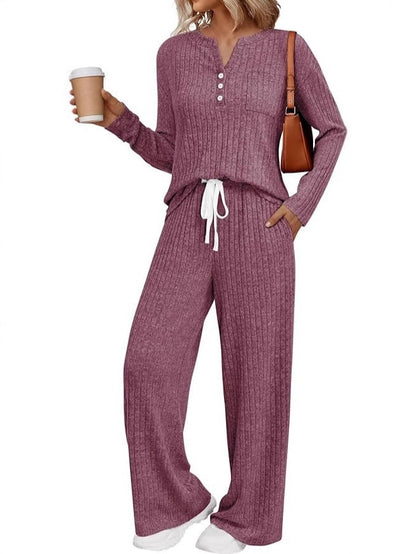 Women’s Two-Piece Lounge Set – Casual Outdoor Pajamas with Top & Pants
