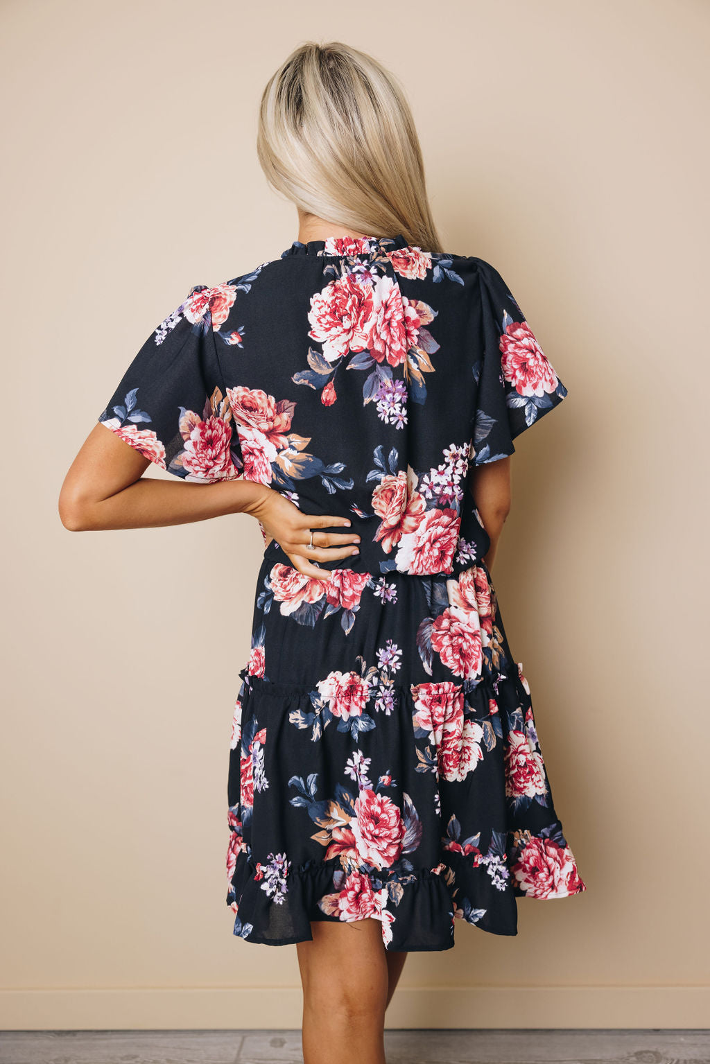 Nia Ruffled Tie Mini Dress-34