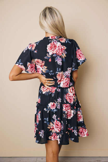 Nia Ruffled Tie Mini Dress-34