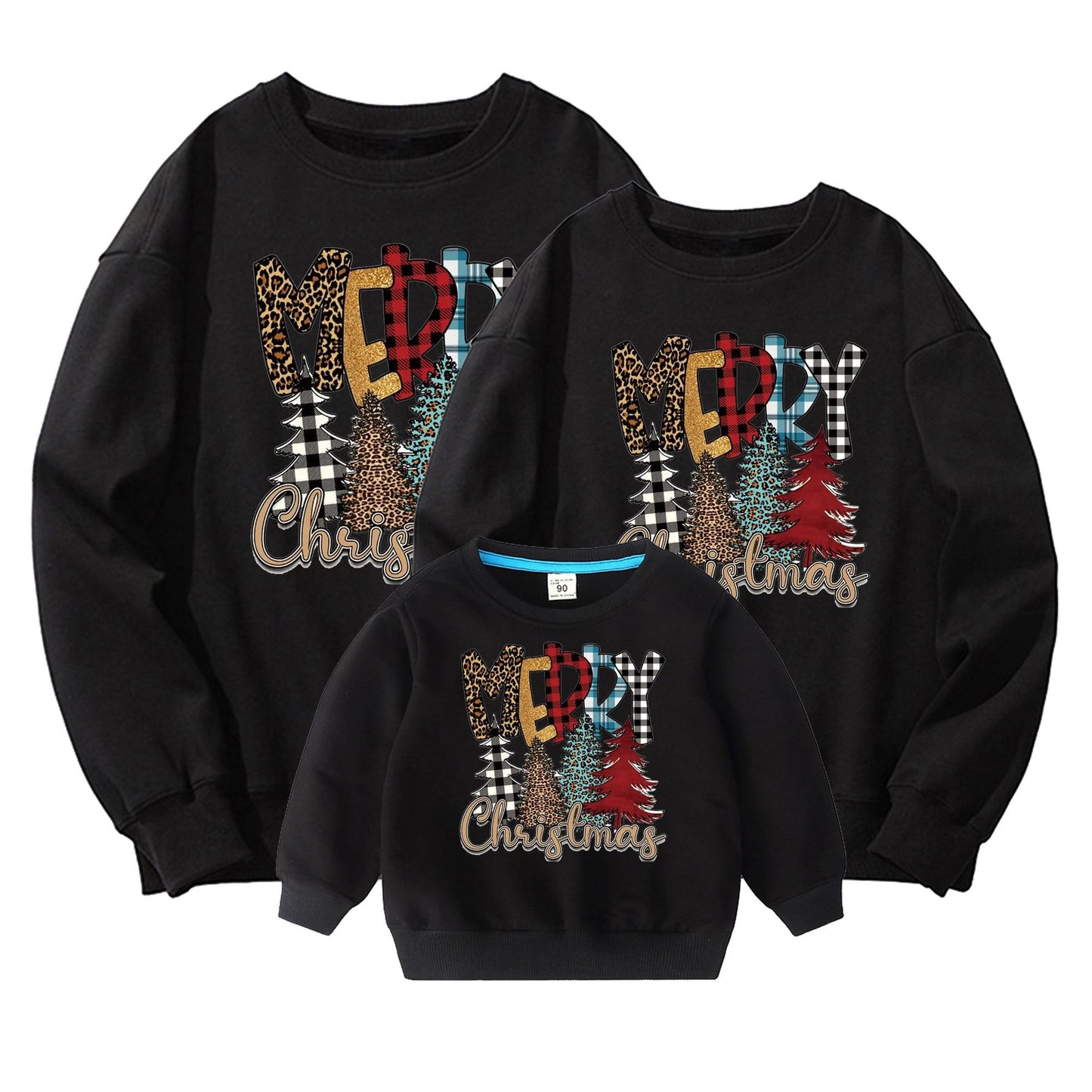 Family Matching Holiday Hoodie/Tee – Pure Cotton, American Style