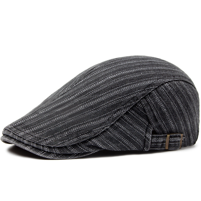 Denim Washed Men's Cotton Sunshade Retro British Stitching Beret