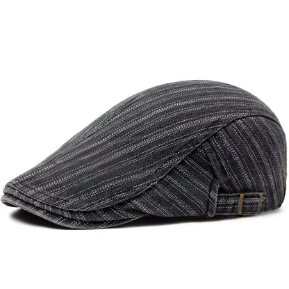Denim Washed Men's Cotton Sunshade Retro British Stitching Beret