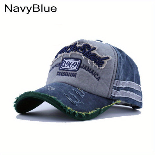 Retro Biker Baseball Cap Distressed Vintage Look Adult Unisex Cool