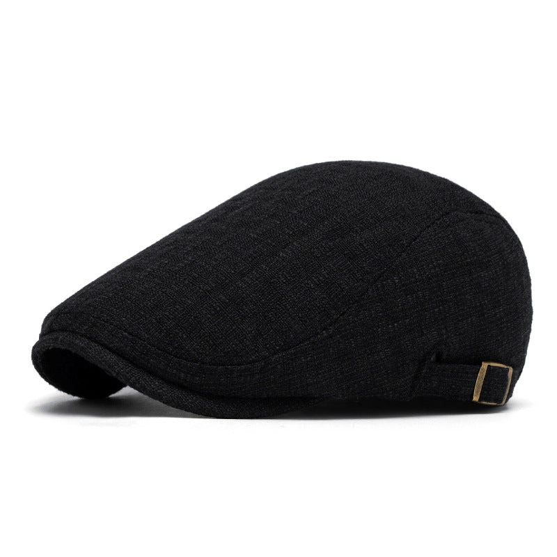 Breathable Cotton And Linen Beret Men's Retro Peaked Cap