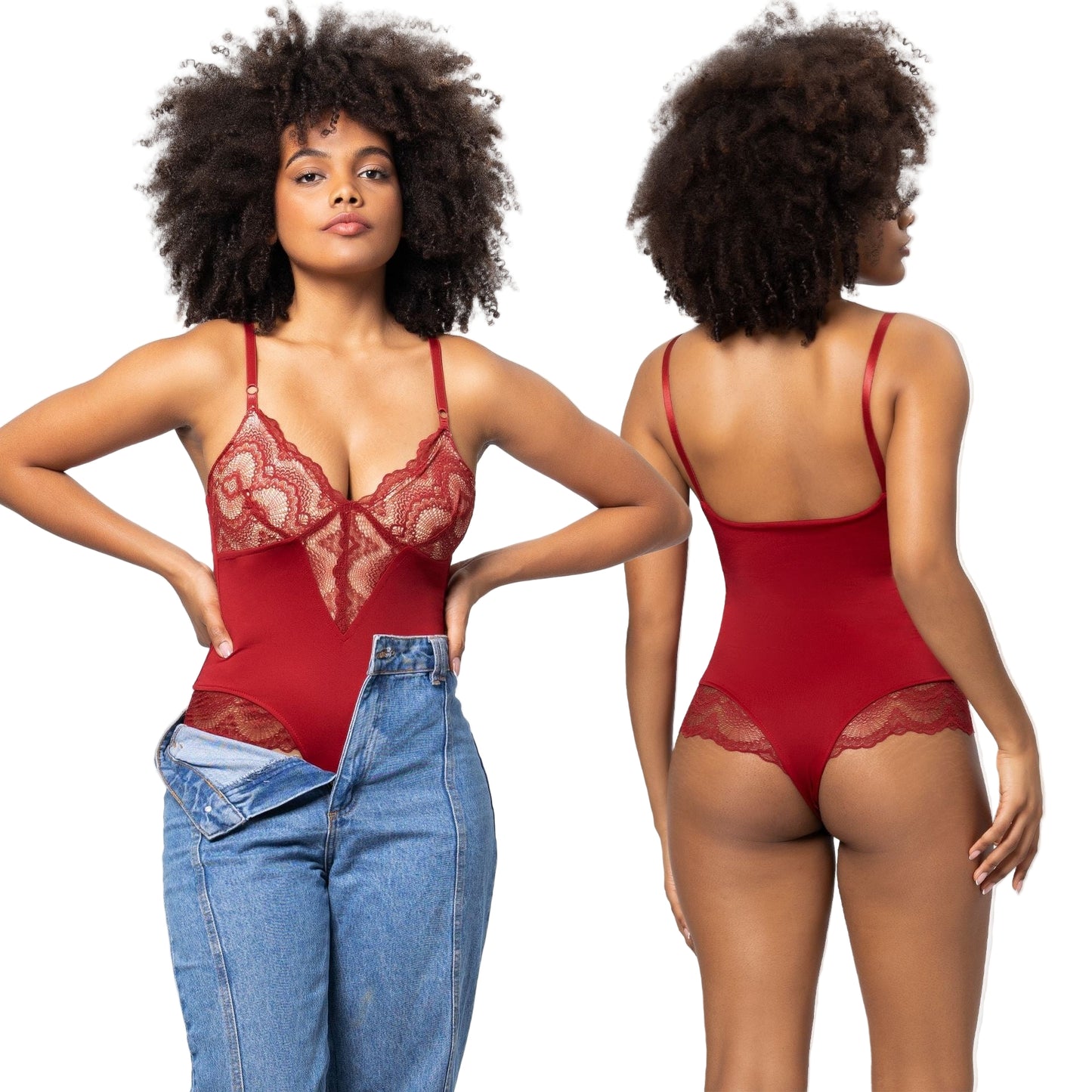 Women’s Sexy Lace Stitching T-Back Jumpsuit – One-Piece Lingerie Bodysuit