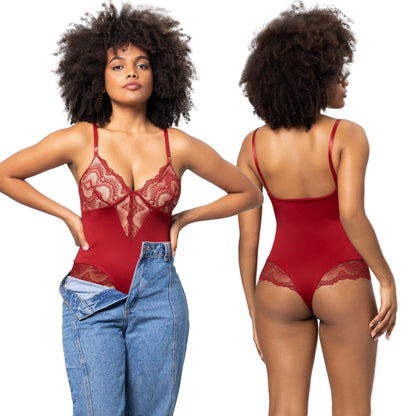 Women’s Sexy Lace Stitching T-Back Jumpsuit – One-Piece Lingerie Bodysuit