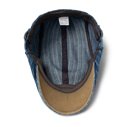 Denim Washed Men's Cotton Sunshade Retro British Stitching Beret