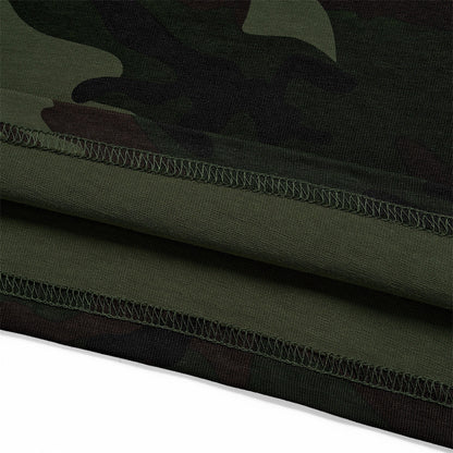 Camouflage letter printed short sleeved shirt