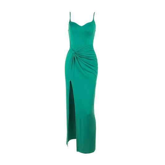 Women’s Elegant V-Neck Camisole Evening Dress