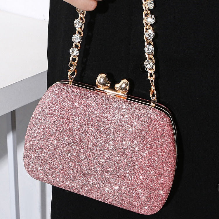 Diamond Chain Rhinestone Mini Square Bag