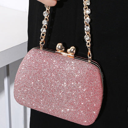 Diamond Chain Rhinestone Mini Square Bag
