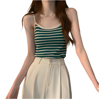 Striped Camisole Top – Versatile Inner/Outerwear for Everyday Style