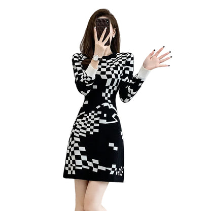 Classic Plaid Round Neck Everyday Dress