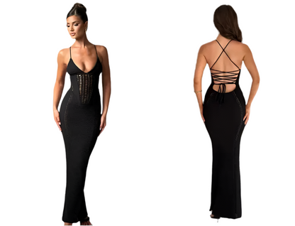 Backless Knitted Maxi Dress