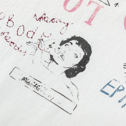 Graffiti printed figure short sleeved t-shirt