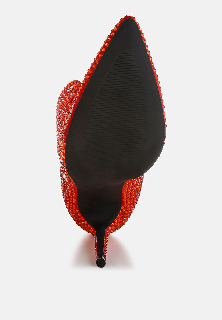 Bitetto Rhinestones Embellished Calf Boots-4