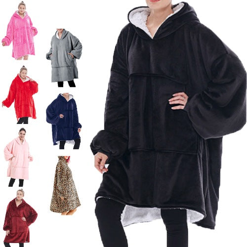 Unisex Sherpa LIned Blanket Hoodie-0