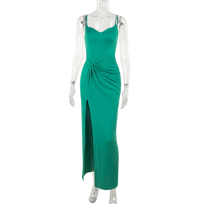 Women’s Elegant V-Neck Camisole Evening Dress
