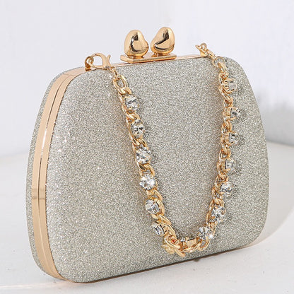Diamond Chain Rhinestone Mini Square Bag