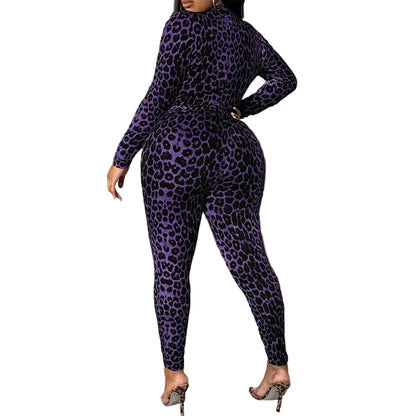 Leopard Print Two-Piece Set for Women