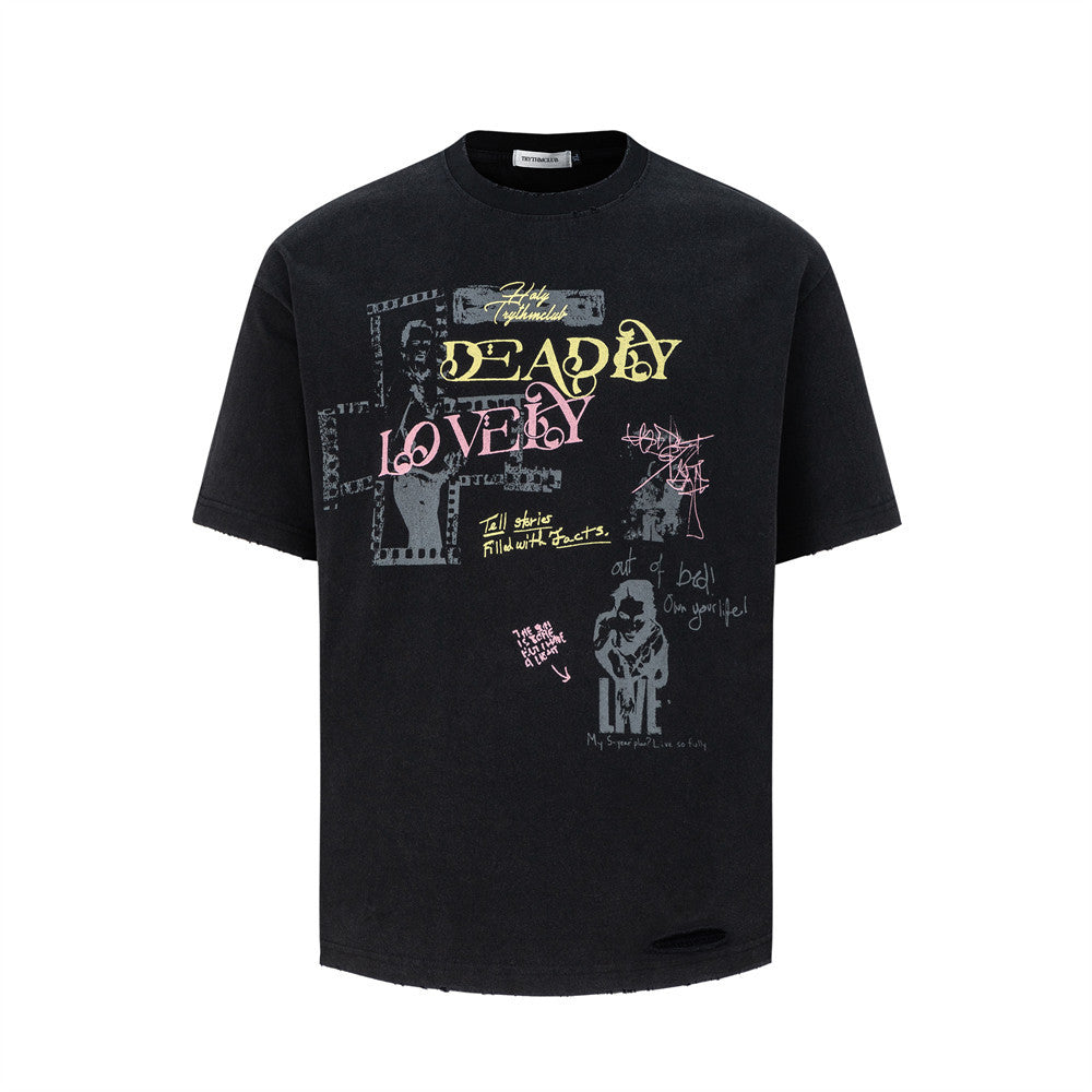 Cross printed short sleeved T-shirt