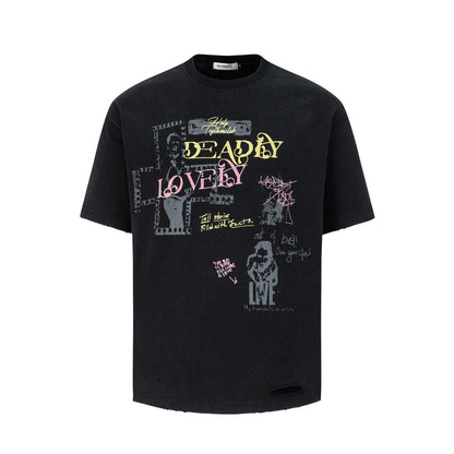 Cross printed short sleeved T-shirt