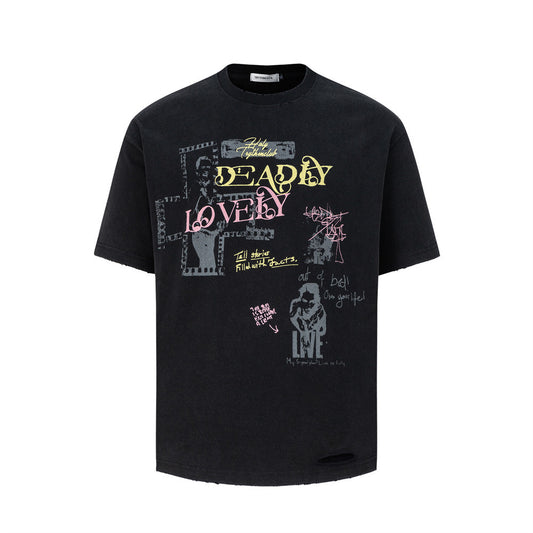 Cross printed short sleeved T-shirt