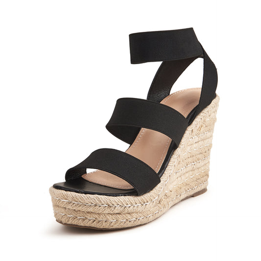 Espadrille Rope Sole Wedge Heel Sandals for Women