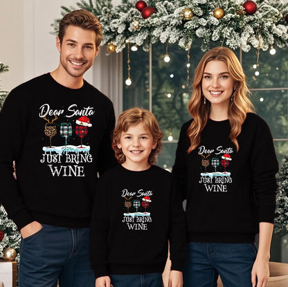 Family Matching Holiday Hoodie/Tee – Pure Cotton, American Style