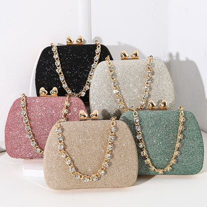 Diamond Chain Rhinestone Mini Square Bag