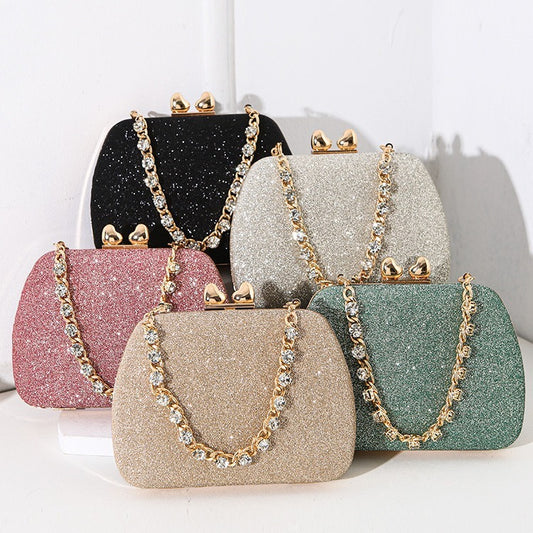 Diamond Chain Rhinestone Mini Square Bag