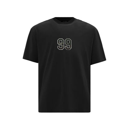 99 digit sticker embroidered short sleeved T-shirt