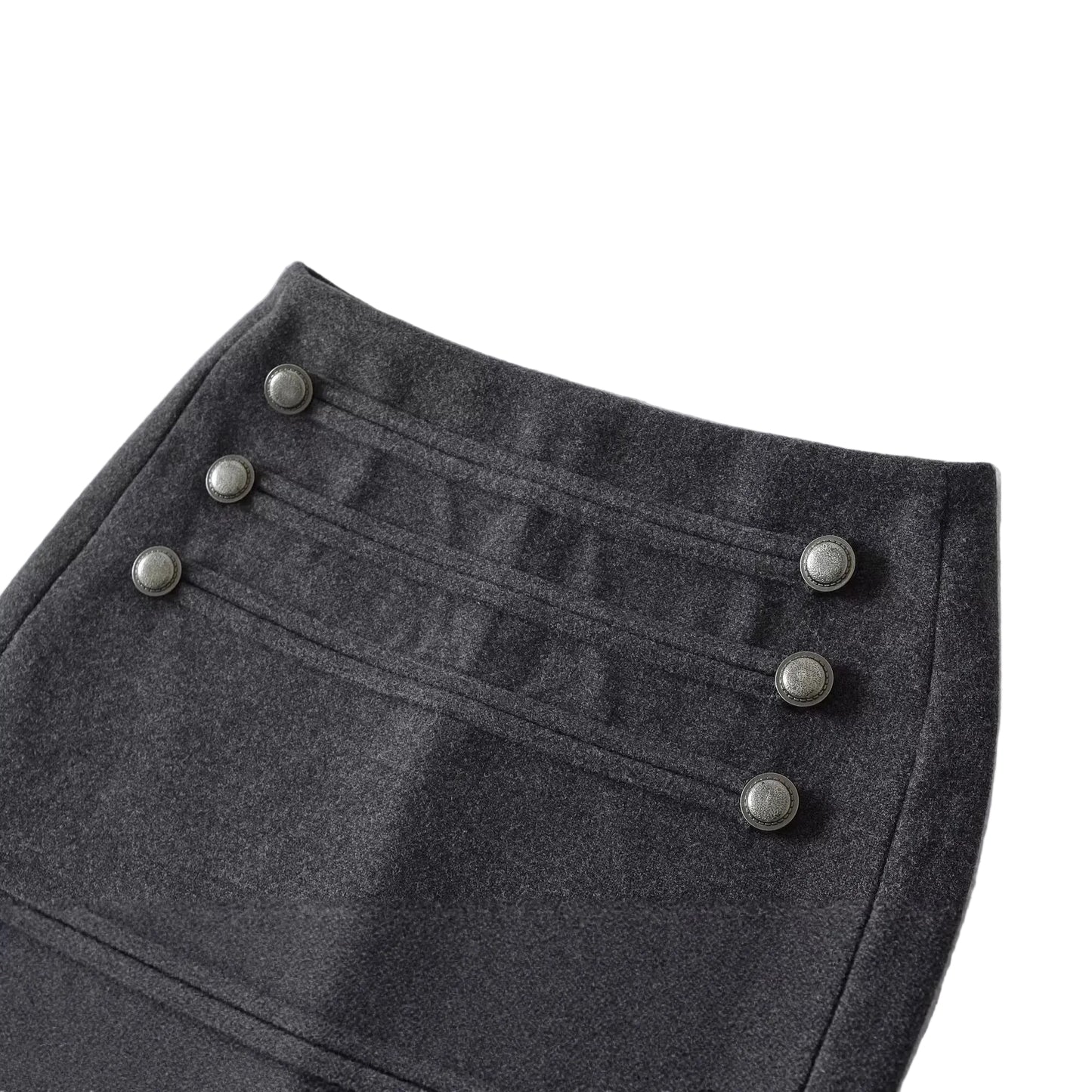 Elegant Button Accent Bodycon Skirt