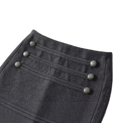 Elegant Button Accent Bodycon Skirt