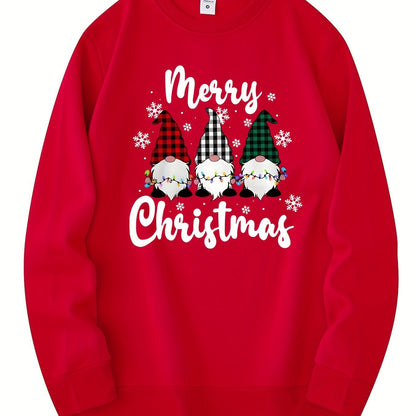 Men’s Christmas Gnome Graphic Sweatshirt – Olive Green