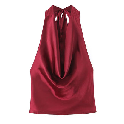 Fish scale half skirt sexy swinging collar hanging neck strap set