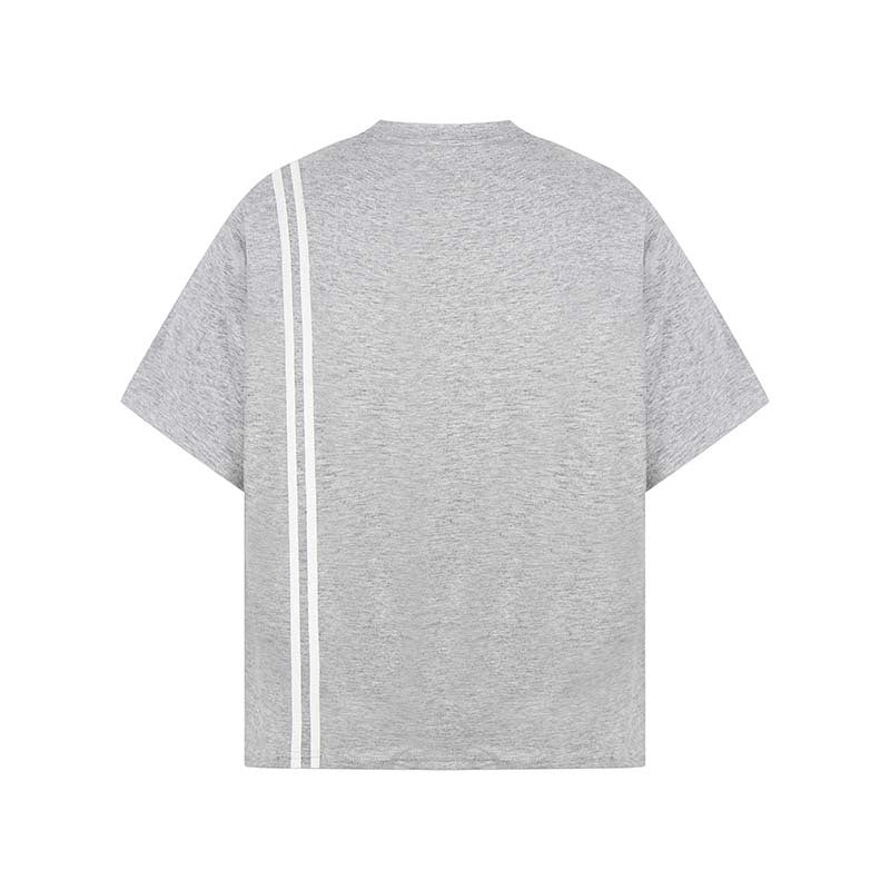 Letter printed vertical design short sleeved shirt