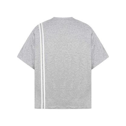 Letter printed vertical design short sleeved shirt