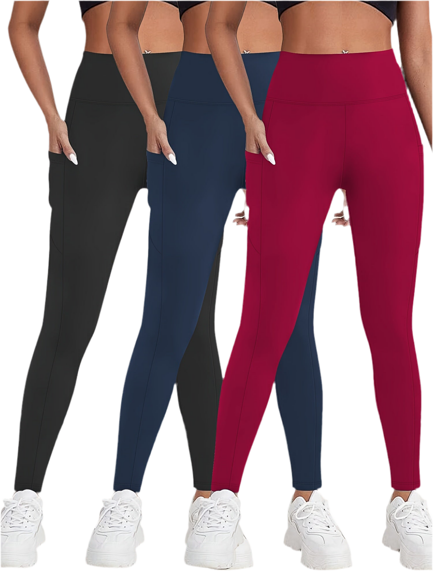 High-Waisted Moon Crescent Pocket Nine-Tenths Yoga Leggings