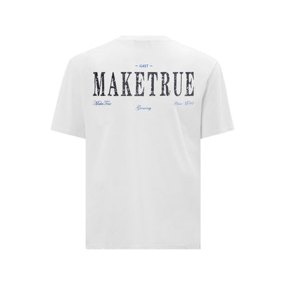 Letter Printed Pure Cotton Short Sleeved T-Shirt