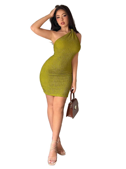 Chic Asymmetrical Sleeveless Bodycon Party Dress