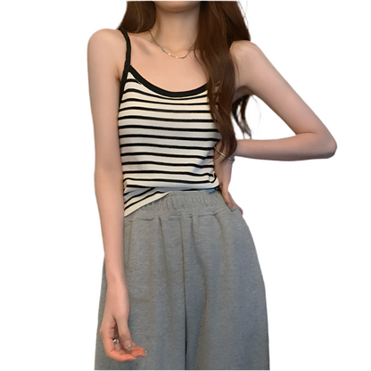 Striped Camisole Top – Versatile Inner/Outerwear for Everyday Style