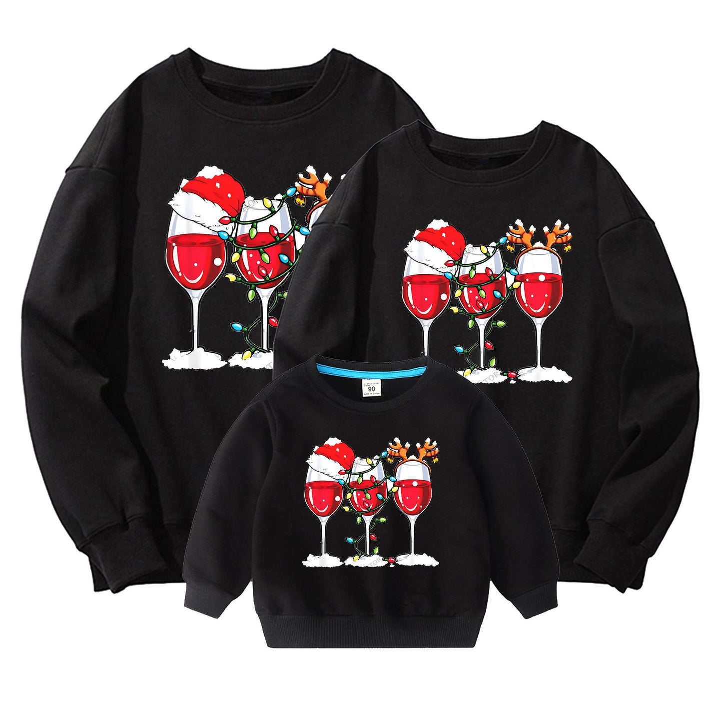 Family Matching Holiday Hoodie/Tee – Pure Cotton, American Style
