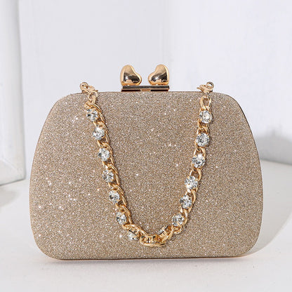 Diamond Chain Rhinestone Mini Square Bag