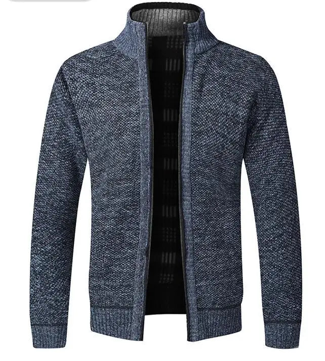 Wholesale Men's Sweater Coat Loose Sweater Men's Casual Youth Stand Collar Knitted Cardigan-0