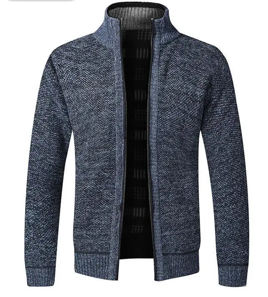 Wholesale Men's Sweater Coat Loose Sweater Men's Casual Youth Stand Collar Knitted Cardigan-0